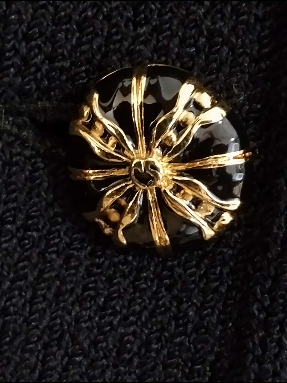 St John Collection Santana Knit Blazer Black Gold Buttons L - Picture 4 of 6